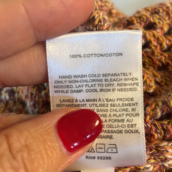 NWT Express women’s open knit cardigan drop shoulder cut out orange pink fall Sm - Picture 9 of 10